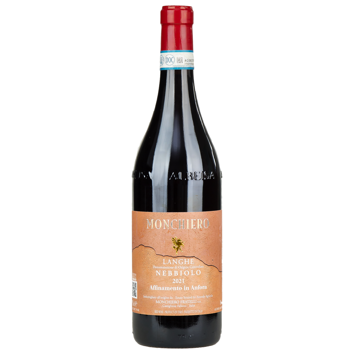 2022 Langhe Nebbiolo Anfora Monchiero amphora aged red wine bottle