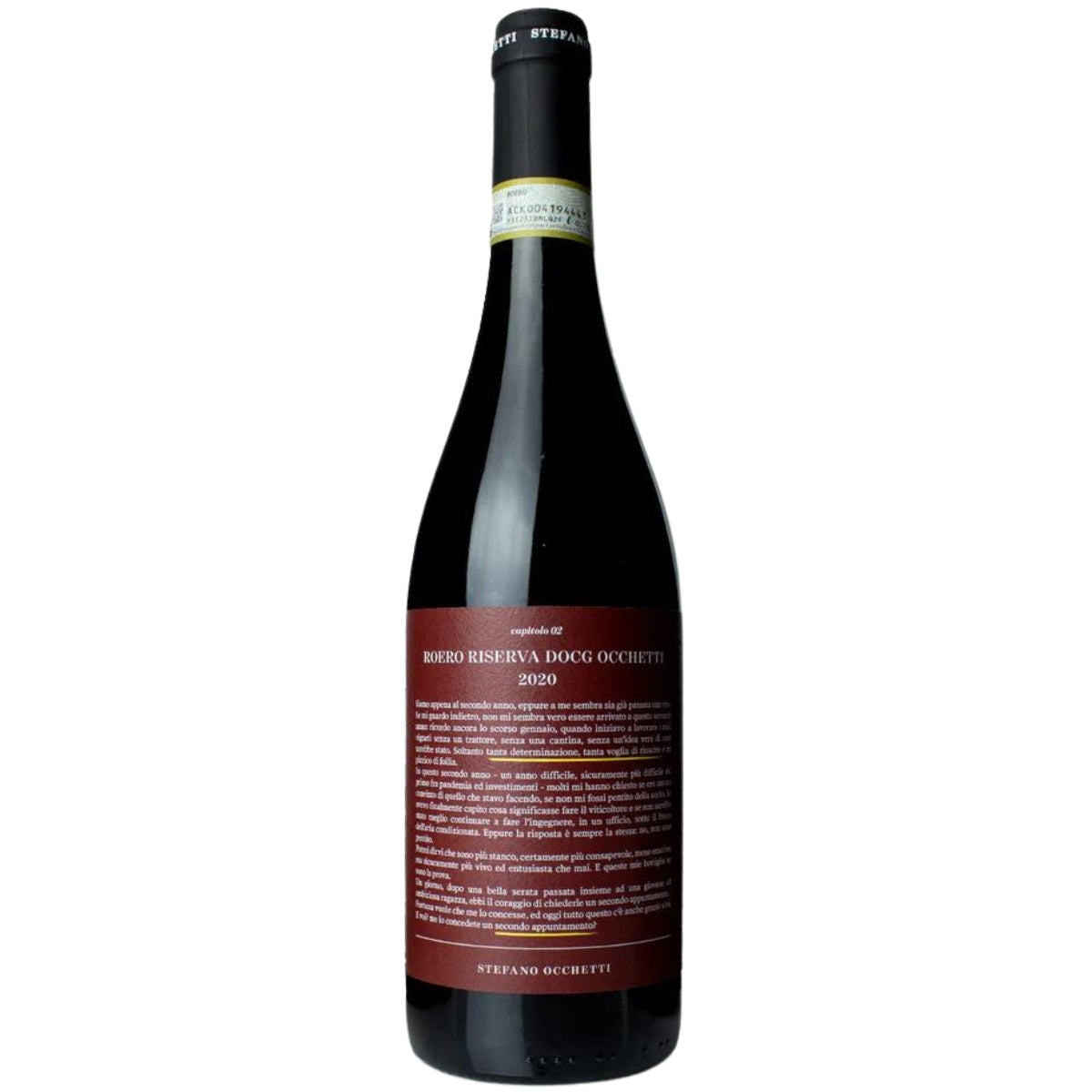 Red wine, Italy, Piedmont, Nebbiolo, 2020 Roero Riserva Occhetti DOCG, Stefano Occhetti