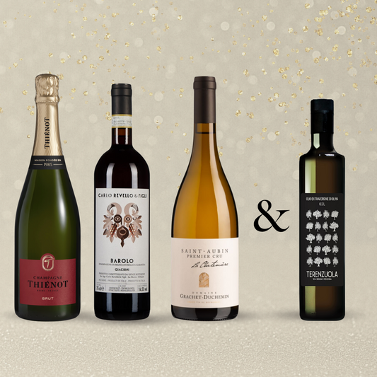 a bundle of 3 bottles of wine and a freebottle of olive oil