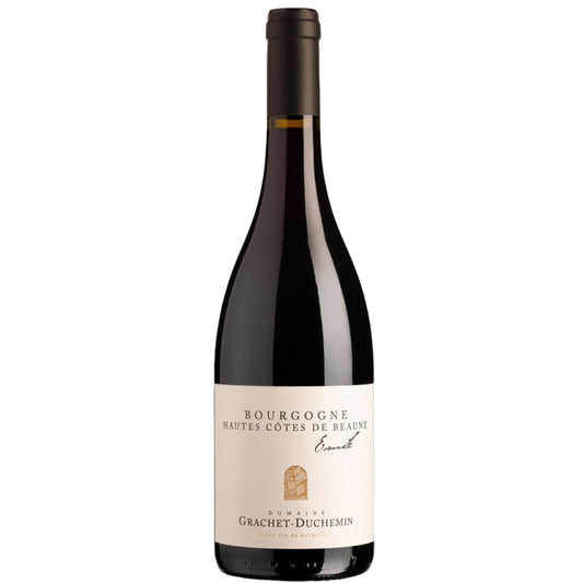 Bottle of 2023 Hautes-Côtes de Beaune Cuvée Émile red wine from Grachet-Duchemin, Maranges, Burgundy, France 