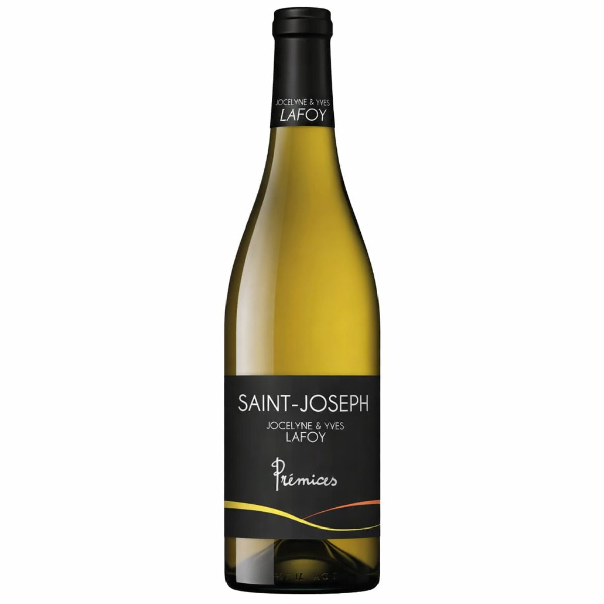 Bottle of 2024 St Joseph Blanc Premices Marsanne white wine from Jocelyne and Yves Lafoy, Northern Rhône, France 