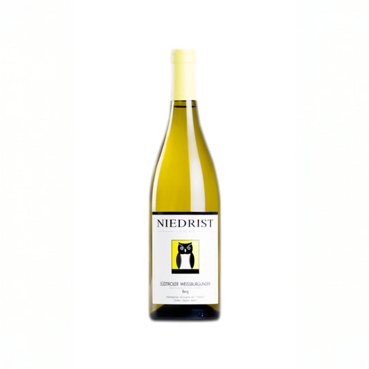 Bottle of 2024 Südtiroler Weissburgunder Eppan Berg Pinot Bianco white wine from Weingut Ignaz Niedrist, South Tyrol, Italy 